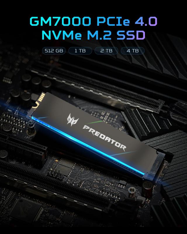 SSD Acer Predator M.2 2TB NVMe PCIe Gen4 - GM7000 2280 - HD SSD